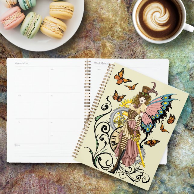 Victorian Steampunk Fairy Butterflies Gears Yellow Planner (Creator Uploaded)