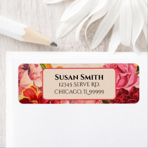 Victorian Steampunk Flowers Hearts Valentine's Day Label