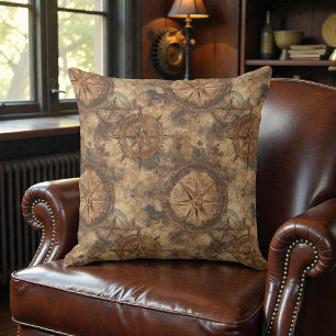 Victorian Steampunk Gears Throw Pillow
