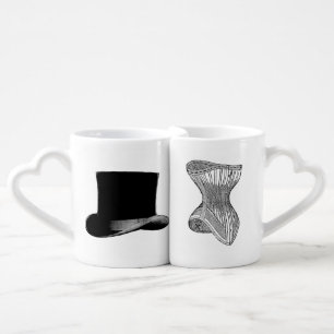 Victorian Steampunk Hat Corset Mug Set