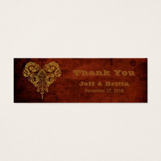 Customizable Victorian Steampunk (Heart) Wedding Favor Tags Business Cards