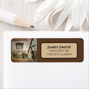 Victorian Steampunk Inventor Scientist Telescope Label