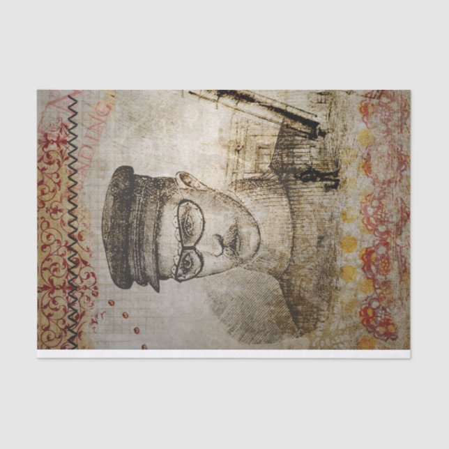 Victorian Steampunk Inventor Scientist Telescope Tissue Paper (Front)