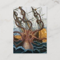 Victorian Steampunk Kraken Octopus Sea Creature Business Card