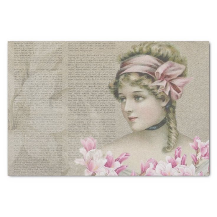 Victorian Steampunk Lady Newspaper Tissue Paper Zazzle