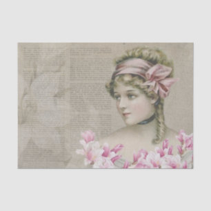 Victorian Steampunk Lady Newspaper Tissue Paper