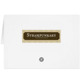 Victorian Steampunk Lady Pink Newspaper Cards (Back Horizontal)