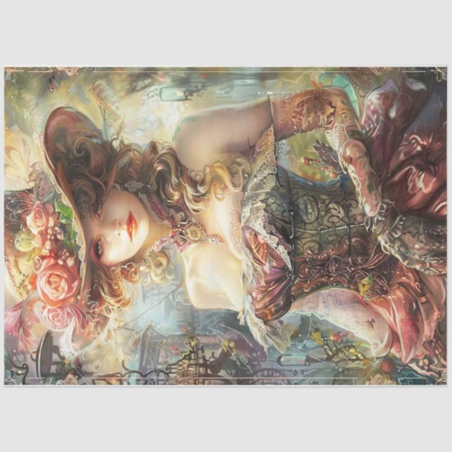 Victorian Steampunk Lady  Tissue Paper (Front)