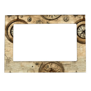 Victorian Steampunk Machinery Sepia Brown Magnetic Frame