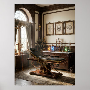 Victorian Steampunk Medical Lab Poster