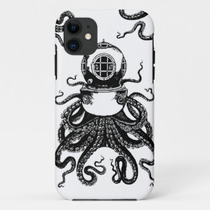 victorian Steampunk Octopus Kraken Diving Helmet! iPhone 11 Case