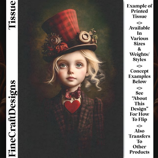 Victorian Steampunk Ringmaster Girl CN2 Decoupage Tissue Paper (Creator Uploaded)