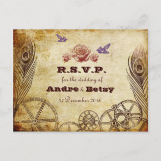Victorian Steampunk RSVP Postcard