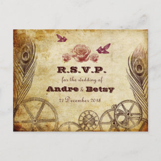 Victorian Steampunk RSVP Postcard