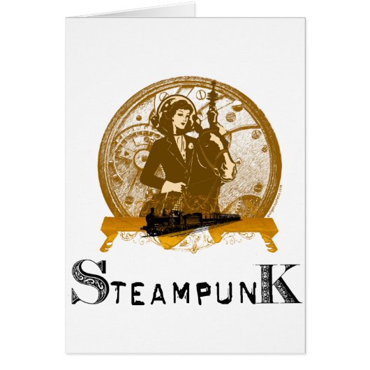 Victorian steampunk space gal cards (Front)