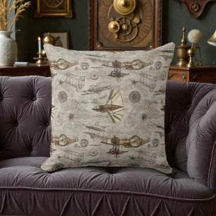 Victorian Steampunk Throw Pillow
