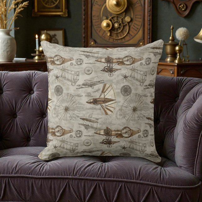 Victorian Steampunk  Throw Pillow (Creator Uploaded)