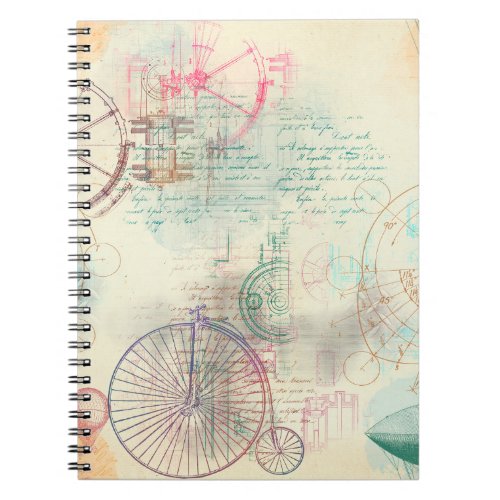 Victorian Steampunk  Watercolor Grunge Pastel Notebook