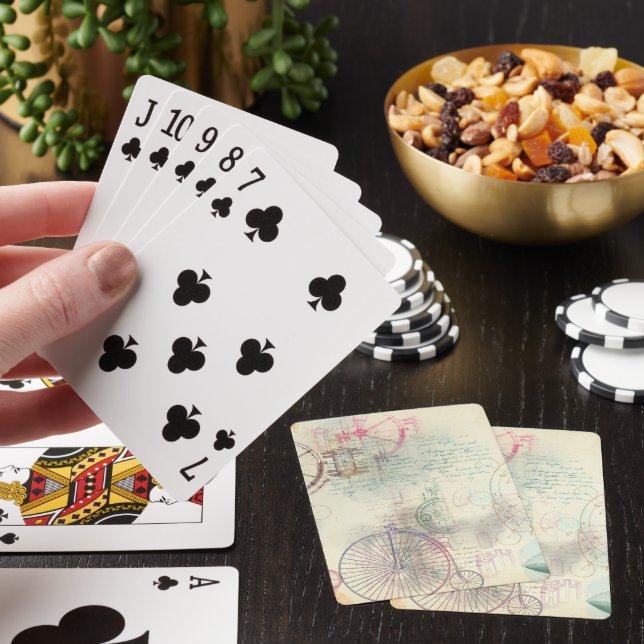 Victorian Steampunk | Watercolor Grunge Pastel Poker Cards (In Situ)