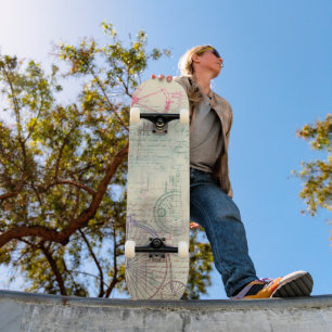 Victorian Steampunk   Watercolor Grunge Pastel Skateboard