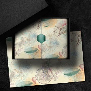 Victorian Steampunk   Watercolor Grunge Pastel Tissue Paper