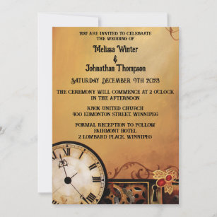 Victorian Steampunk Wedding Invitation