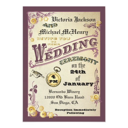 victorian steampunk wedding invitations steampunk wedding invitations