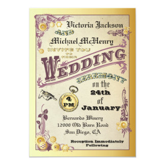 Stunning Ideas For A Steampunk Wedding Victorian Steampunk Vintage Gears Wedding Card