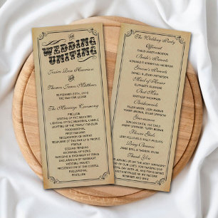 Victorian Steampunk Wedding Program