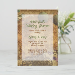 Victorian Steampunk Wedding Shower Invitations