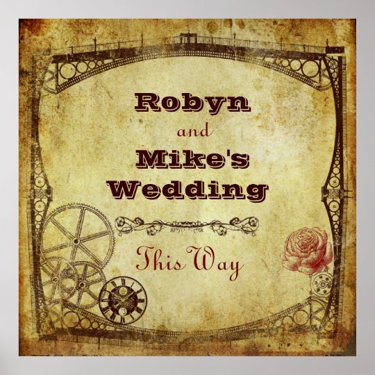 Victorian Steampunk Wedding: This Way Sign