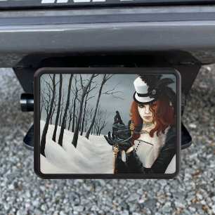 Victorian Steampunk Winter Dragonfly Key Gothic Hitch Cover