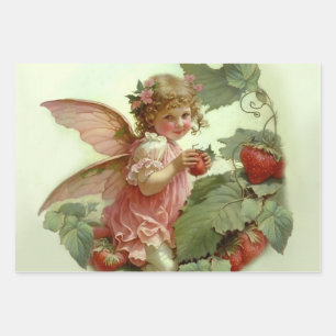 Victorian “Strawberry Fairy”   Wrapping Paper Sheets