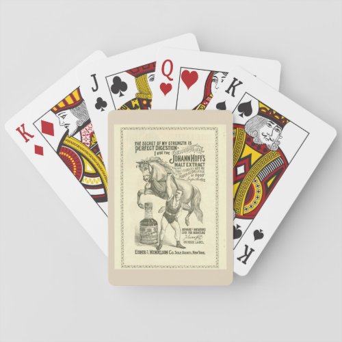 Victorian strongman Eugen Sandow lifting horse Poker Cards