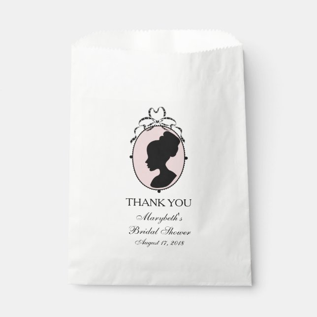 Victorian Style 60s Cameo Bridal Shower Favor Bag (Front)
