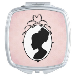 Victorian Style 60s Cameo Compact Mirror