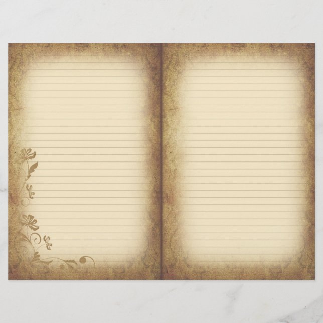 Victorian Style Aged Scrapbook & Journal Paper (Front)