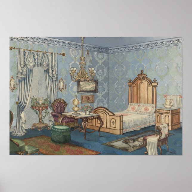 Victorian Style Bedroom original Poster (Front)