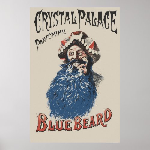 Victorian style Bluebeard ad Poster