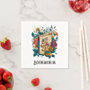 Victorian style Bookworm design Napkins