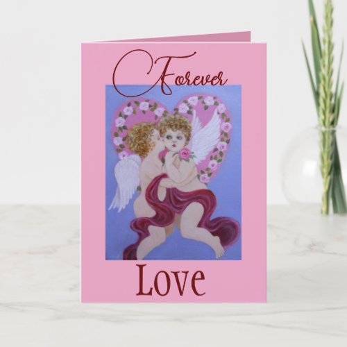 Victorian style Cherubs Valentine Card