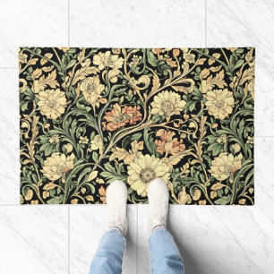 Victorian-style floral pattern doormat