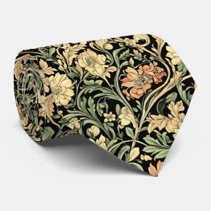 Victorian-style floral pattern neck tie