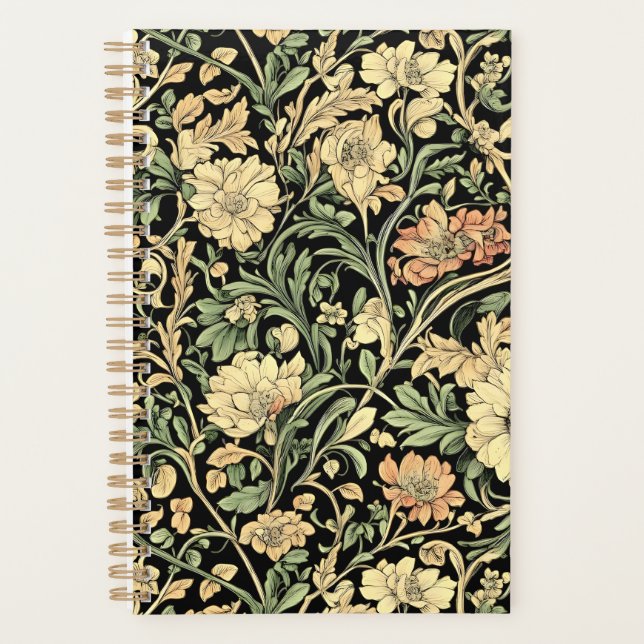 Victorian-style floral pattern  planner (Front)