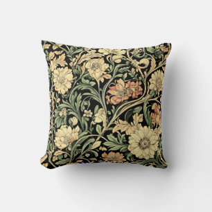 Victorian-style floral pattern  throw pillow