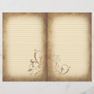 Victorian Style Flourish Aged Journal Paper