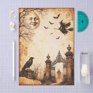Victorian Style Halloween Witch Collage FV6L Tissue Paper