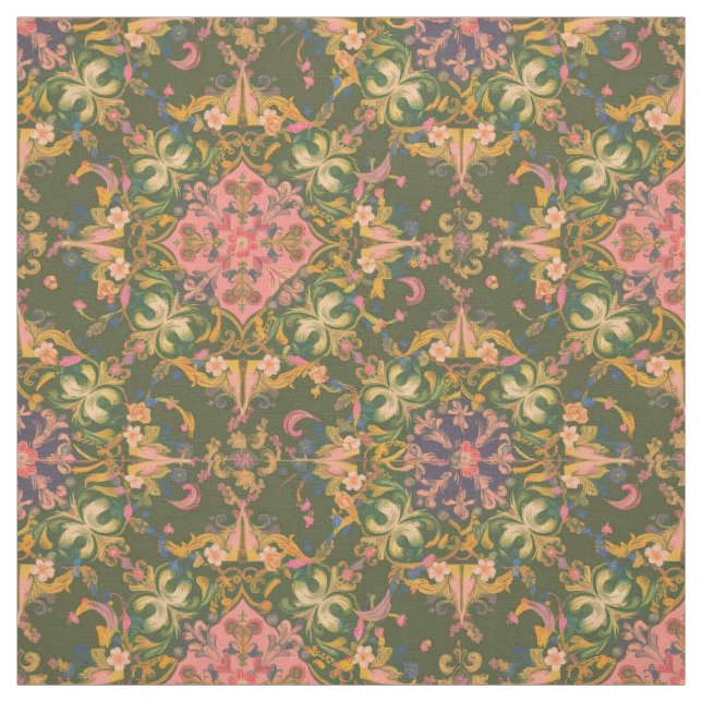 victorian style inspired pattern  fabric (Swatch)