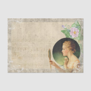 Victorian Style Lady Looking at Herself Tissue Paper