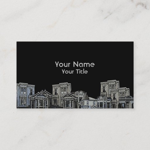 Customizable Victorian style old house real estate custom cards business cards